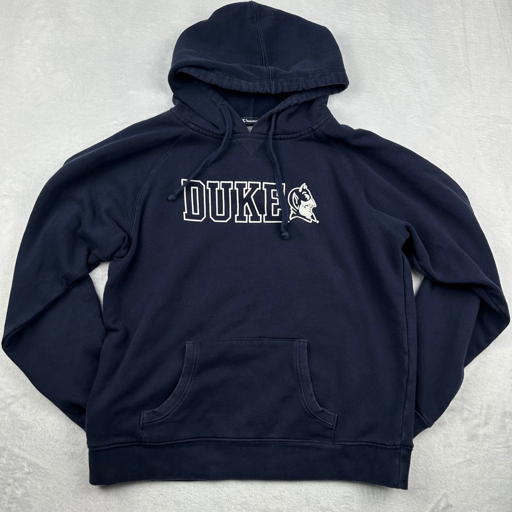 Champion Duke Blue Devils Navy Blue Hoodie Sweatshirt Wmn Small Yth Large VTG